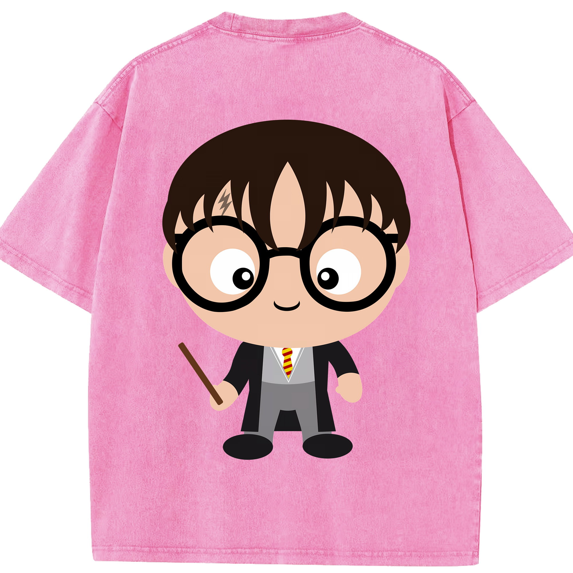 （画像用） Harry Potter ハリー・ポッターシリーズ 綿100% ヴィンテージ風 半袖Tシャツ（背面プリント）